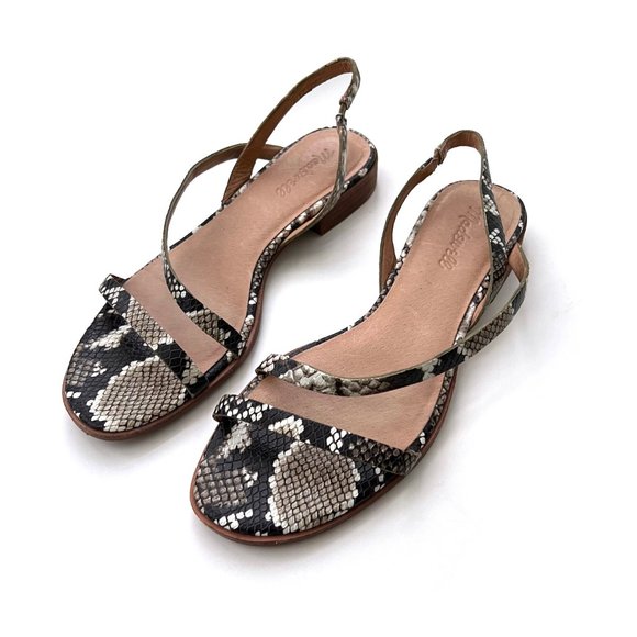 Madewell Sandals Heidi Slingback Snake Print Pattern, size 8.5 - Picture 6 of 10